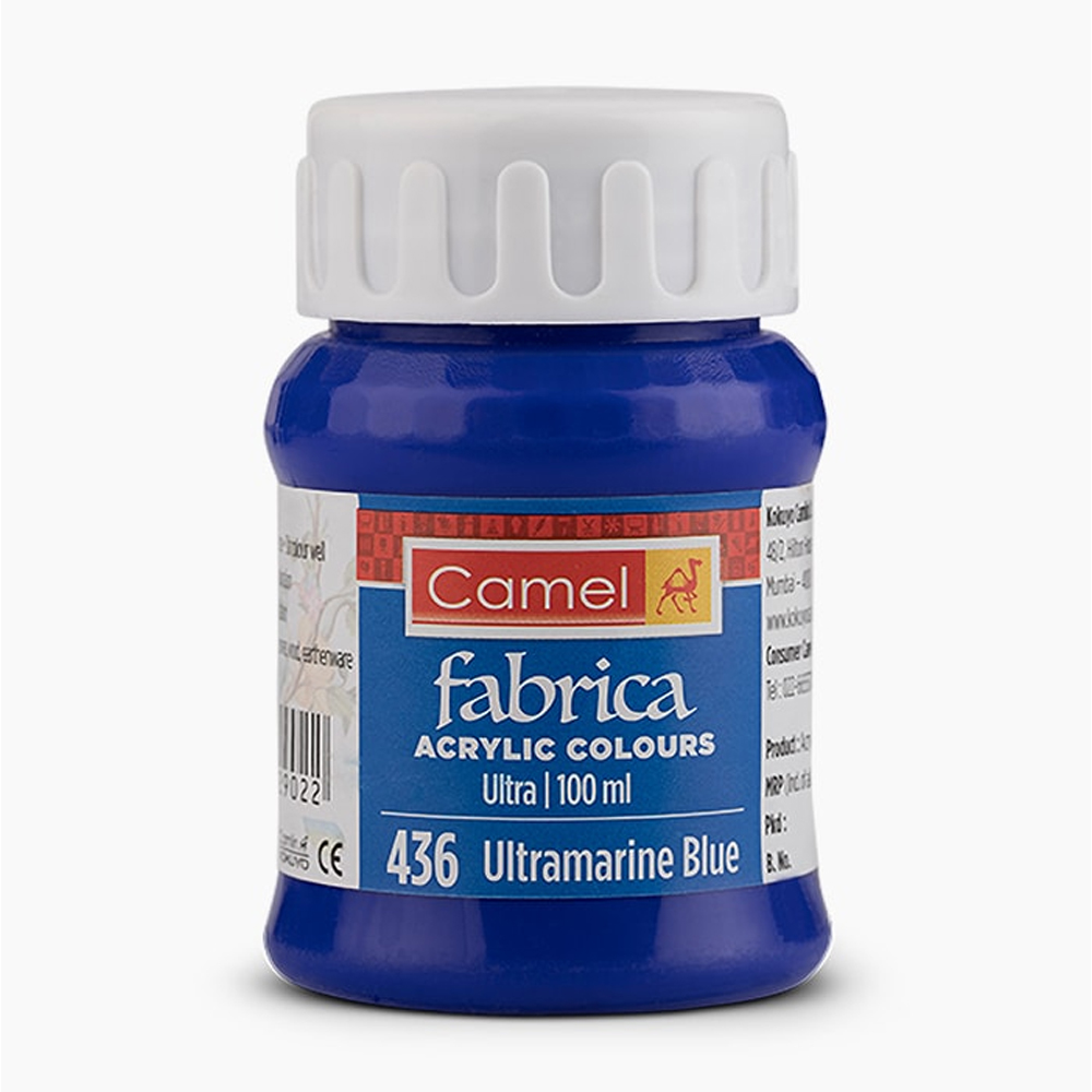 Camel Fabrica Acrylic Colours ( Fabric) Metallic Colours - 100ml Bottles.Ultramarine Blue