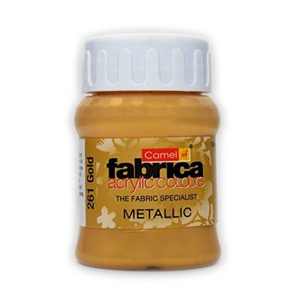 Camel Fabrica Acrylic Colours ( Fabric) Metallic colours - 100ml Bottles.Gold