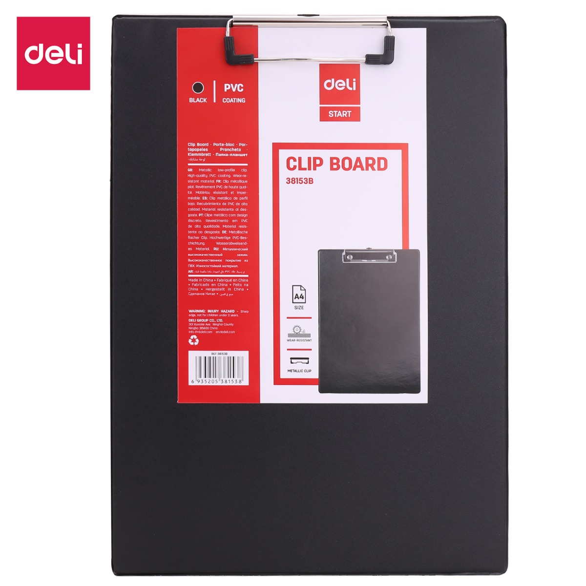 Deli Clipboard Black -E38153B