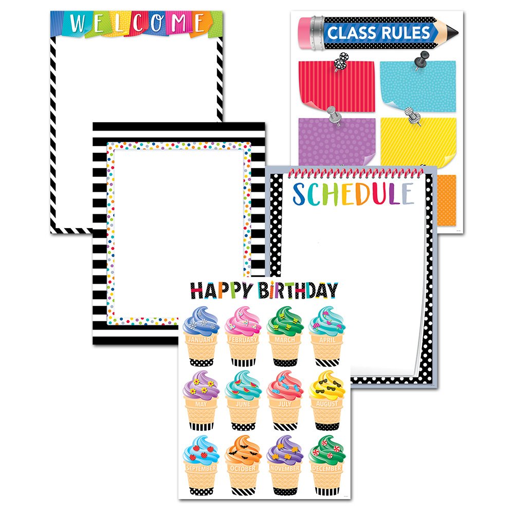 Bold & Bright Classroom Essentials 5-Chart Pack CTP-2255