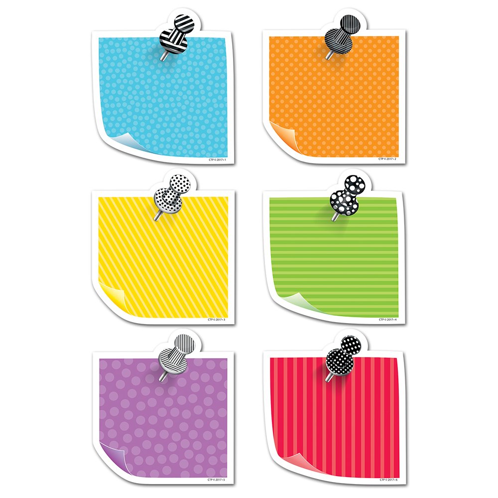 Bold & Bright Sticky Notes 6" Designer Cut-Outs CTP-5800