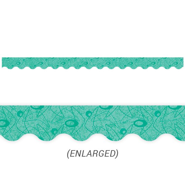 Mid-Century Mod Teal Boomerangs Border CTP-8409