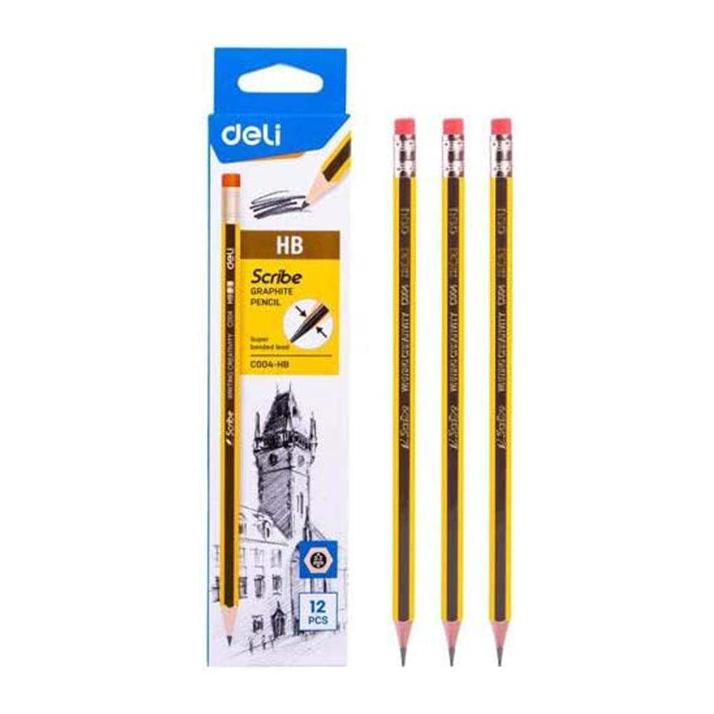 Deli Pencil -12 Pieces Hb -EC004-HB