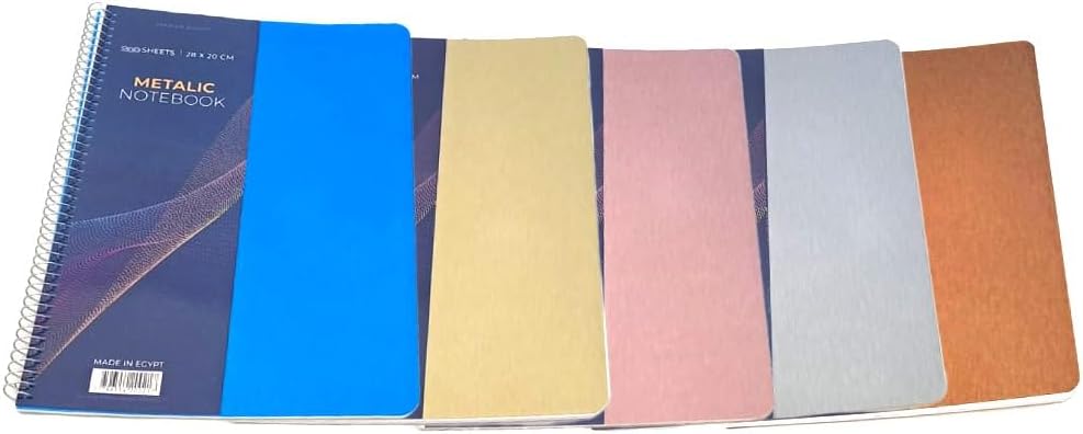 El-Safa Notebook metallic wire 200 sheets size 28 * 20 60 GSM Assorted Color