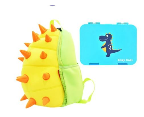 Eazy Kids Spiky Dinosaur School Set - Yellow