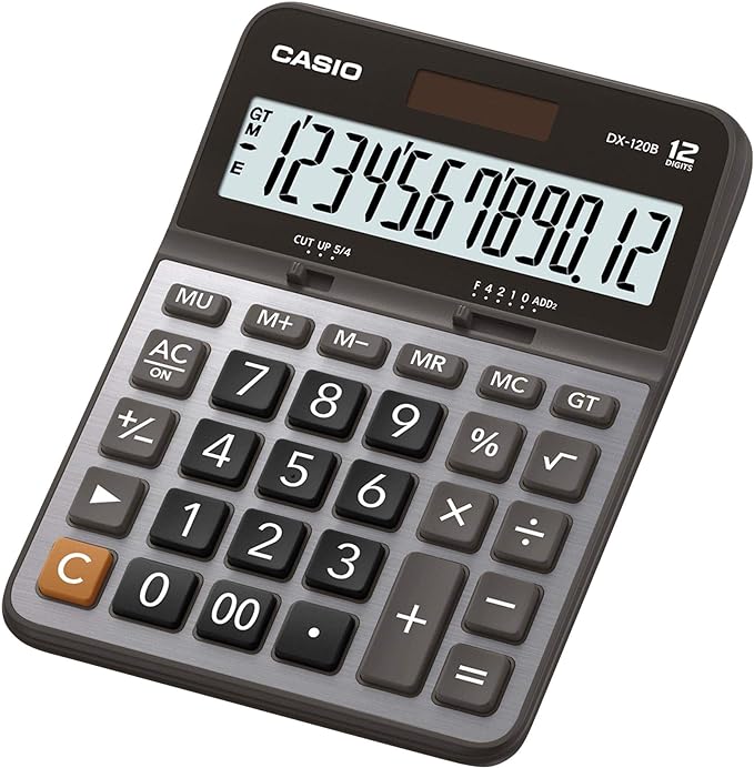 Casio Calculator (DX-120B-W-DC) Practical, Grey