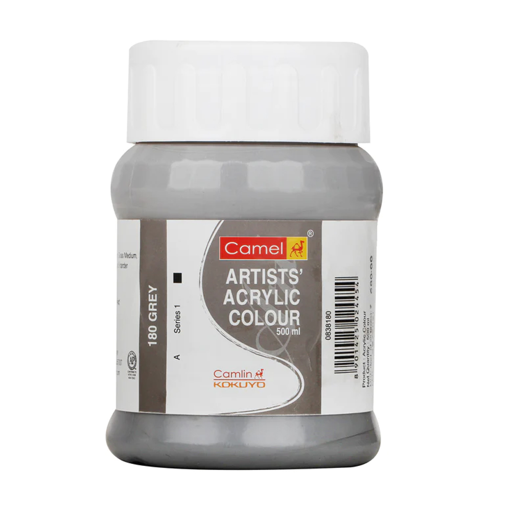 Camel Artists Acrylic Colour Series 1:500ml Bottle Grey