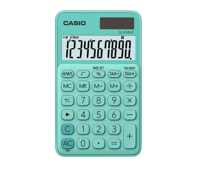 Casio Calculator (SL-310UC-GN-N-DC) Portable, Green