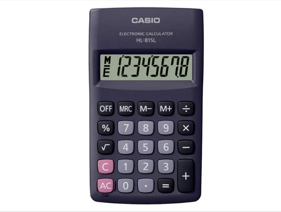 Casio Calculator (HL-815L-BK-W-DP) Portable, Black