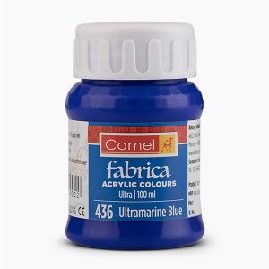 Camel Fabrica Acrylic Colours ( Fabric)  Metallic Colours - 100ml Bottles.Ultramarine Blue