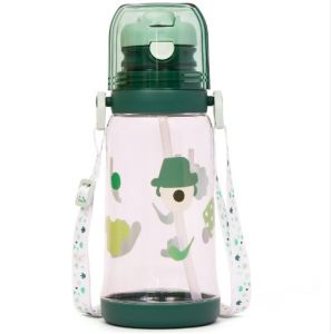 Eazy Kids Water Bottle 600ml wt straw - Green