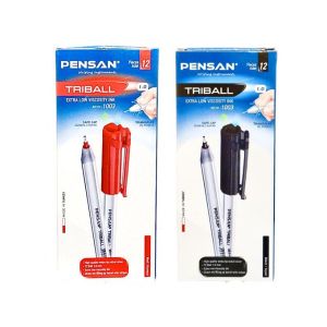 Pensan Triball Pen - 1.0 Mm - 24 Pcs - Red & Black - On 2 Boxes