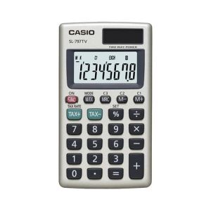 Casio Calculator (SL-797TV-GD-W-DH) Portable, White