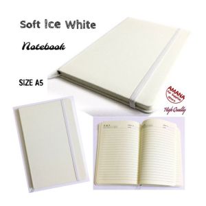 Amana - Notebook A5 - Cream Paper - Soft Leather - White