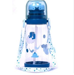 Eazy Kids Water Bottle 600ml wt straw - Blue