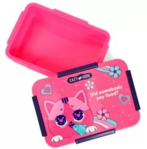 Eazy Kids Lunch Box, Cat  - Pink, 850ml