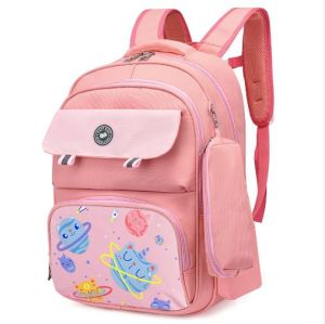 Eazy Kids Unicorn Planet School Bag w/t Pencil Case-Pink