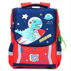 حقيبة مدرسية للأطفال من إيزي دينو في الفضاء - أحمر