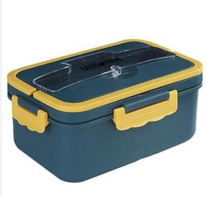 Eazy Kids Wheat Straw Leakproof Eco-Friendly Bento Lunch Box - Blue (1500ml)