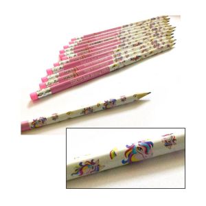 طقم أقلام رصاص طوكيو رائع ومطاط - تصميم يونيكورن - 12 قطعة في 1 B0X