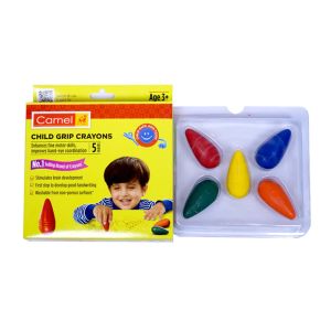 Camlin Child Grip Crayons Set of 5 Astd Colours 