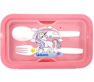 Eazy Kids Unicorn Snack Box wt Spoon & Fork - Beauty