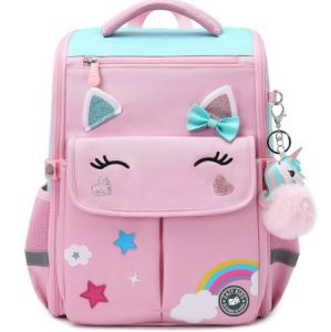 Eazy Kids 3D Unicorn School Bag-Pink