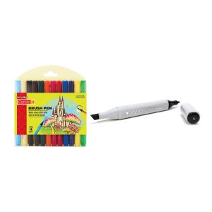 Camlin Brush Pen Set of 12 Astd Colours 