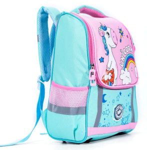 حقيبة مدرسية للأطفال من إيزي يونيكورن - أخضر + بينك