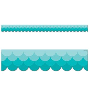 Painted Palette Ombre Turquoise Scallops Border CTP-0182