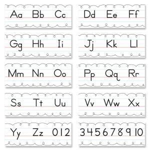 Traditional Manuscript Alphabet Line Bulletin Board CTP-10170