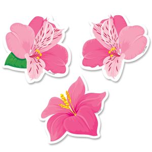 Palm Paradise Pink Blooms 3 Inch Designer Cut-Outs CTP-10232
