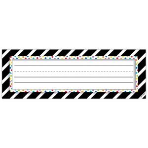 Bold & Bright Bold Stripes & Dots Name Plates CTP-4299