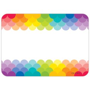Painted Palette Rainbow Scallops Labels CTP-4821
