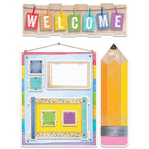Upcycle Style Welcome Bulletin Board CTP-7054