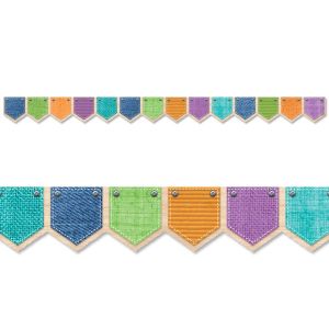 Upcycle Style Patterned Pockets Border CTP-8377