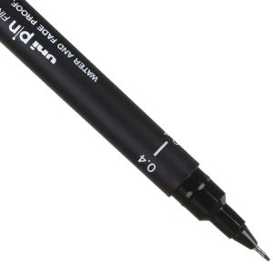 Uniball Pin200 Fineline Drawing Pen, 0.4 mm - Black