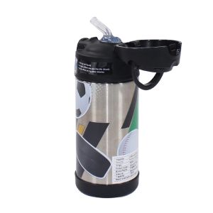 Thermos® Funtainer 355 ml Stainless Steel Water Bottle with Straw Football - Black*sliver