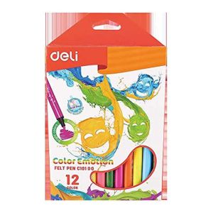 Deli Coloring Product Felt Pen C10100 Assorted 12 colors 