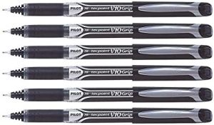قلم حبر سائل بايلوت V10 Grip Hi-Tecpoint 1.0 مم طرف أسود (عبوة من 6) مزود فضفاض