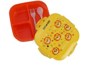 صندوق غداء بينتو سكوير من إيزي كيدز - أصفر نمر