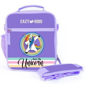 Eazy Kids Bento Boxes wt Insulated Lunch Bag Combo- Unicorn Purple