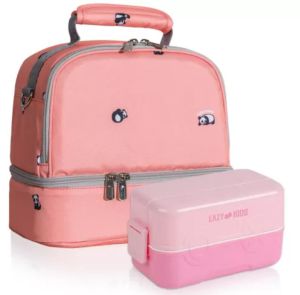 Eazy Kids Lunch box and Lunch bag Set - Pink