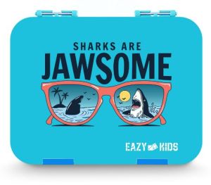 Eazy Kids Bento Boxes wt Insulated Lunch Bag Combo- Jawsome Shark Blue