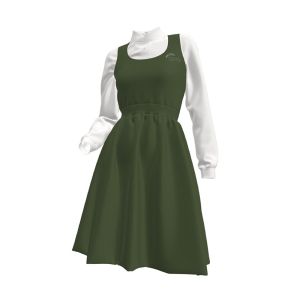 School Apron for Girls, Olive