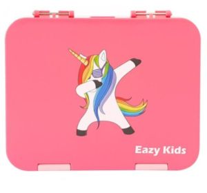 Eazy Kids Unicorn 3D  Bag + Bento Lunch Box-Pink