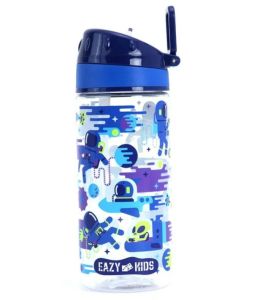Eazy Kids Tritan Water Bottle w/ Carry handle, Astronauts  - Blue, 420ml