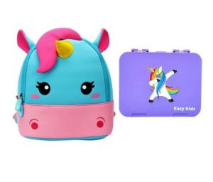 Nohoo Unicorn Bag + Bento Lunch Box-Purple