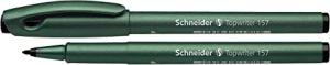 قلم حبر توبرايتر 157 برأس فايبر من شنايدر - 8 ملم، إطار أخضر، علبة من 10 قطع