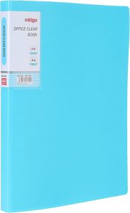 Midgo A4 office clear book, 40 Pockets - Baby Blue